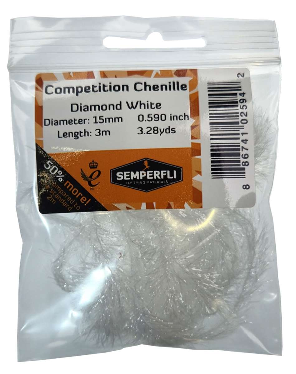 15mm Competition Chenille Diamond White